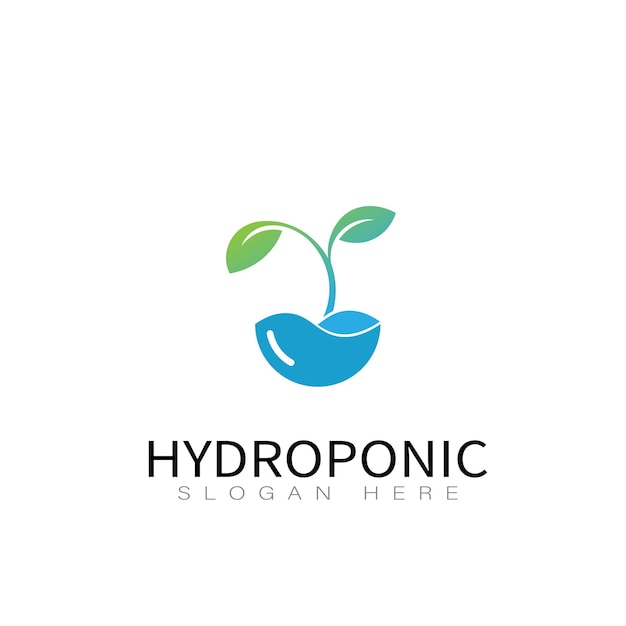 Vector de diseño de logotipo vegetal hidropónico