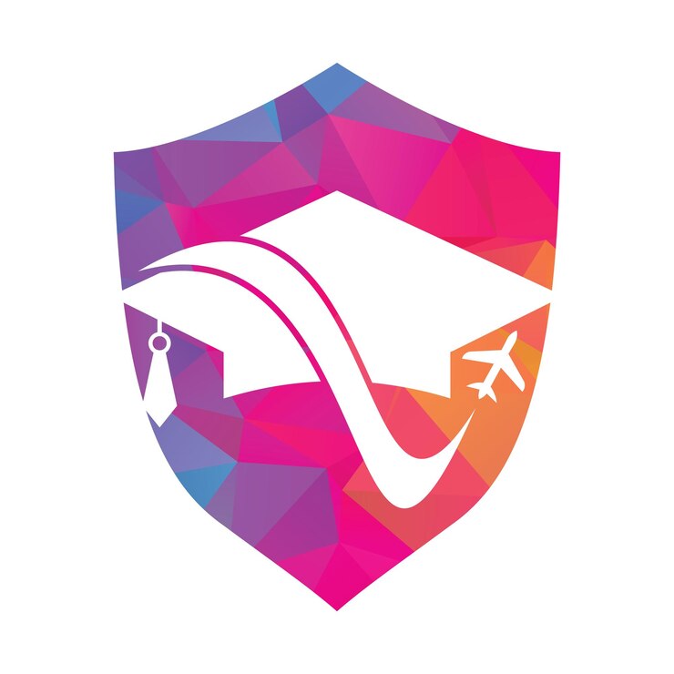 Vector vector de diseño de logotipo de viaje de estudio elemento de diseño de logotipo de educación escolar de viaje