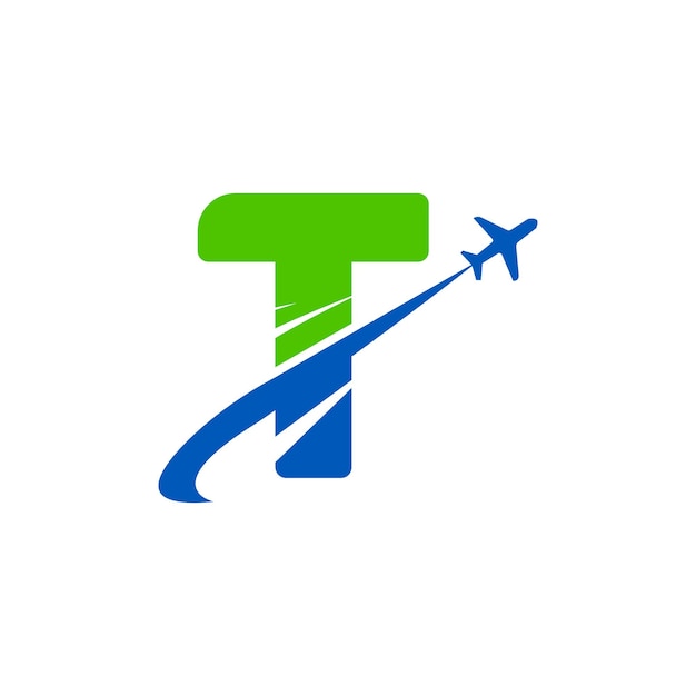 Vector de diseño de logotipo de viajes y viajes de la letra T