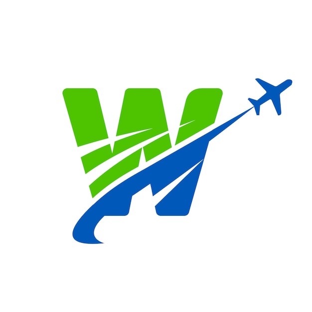 El vector de diseño del logotipo de viajes y viajes W