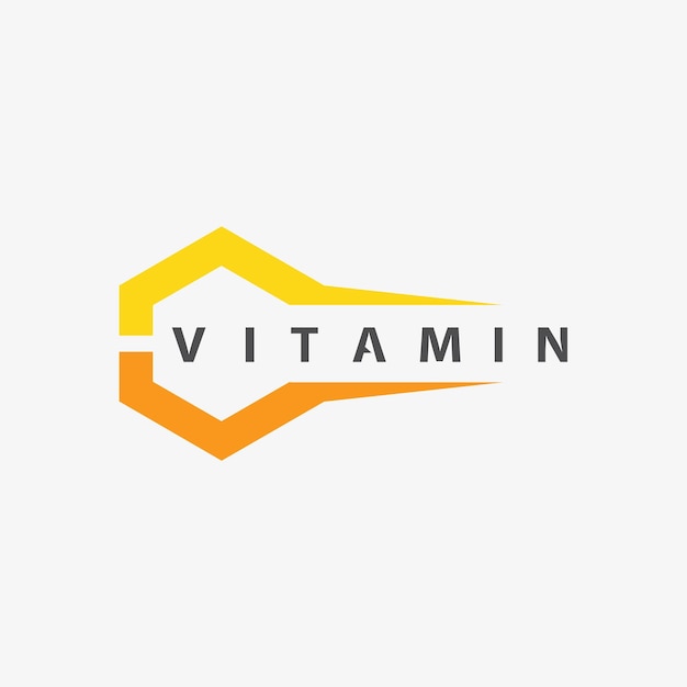 Vector de diseño de logotipo de vitamina C Vector de icono de salud y nutrición