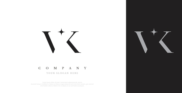 Vector de diseño de logotipo VK inicial
