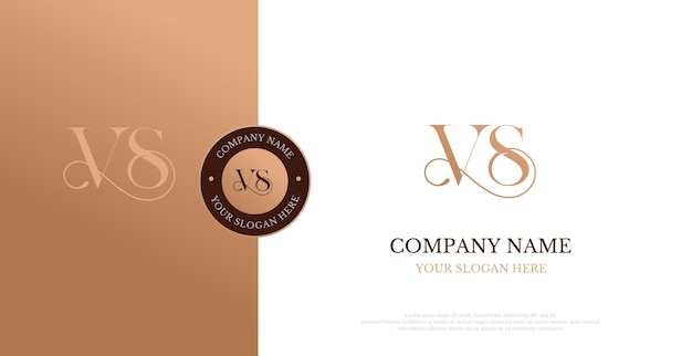 Vector de diseño de logotipo VS inicial