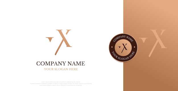 Vector de diseño de logotipo VX inicial
