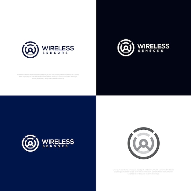 El vector de diseño del logotipo de Wifi Human Modern Technology