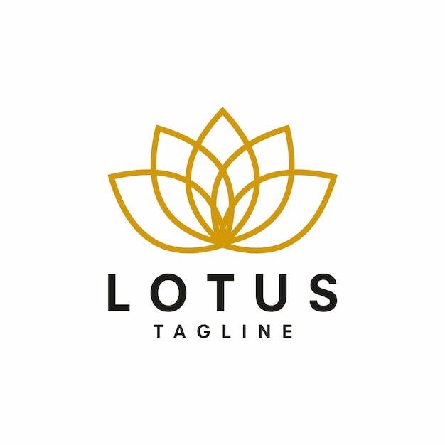 Vector de diseño de logotipo de yoga de flor de loto