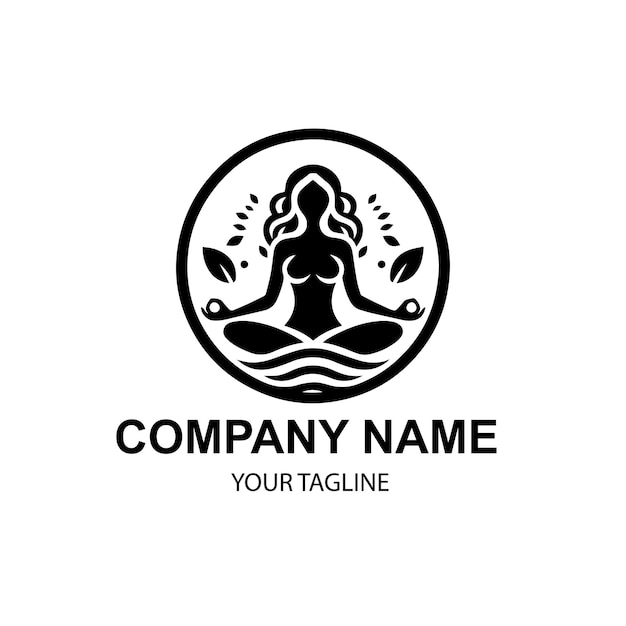 Vector de diseño de logotipo de yoga para mujeres