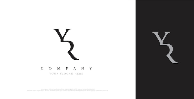 Vector de diseño de logotipo YR inicial