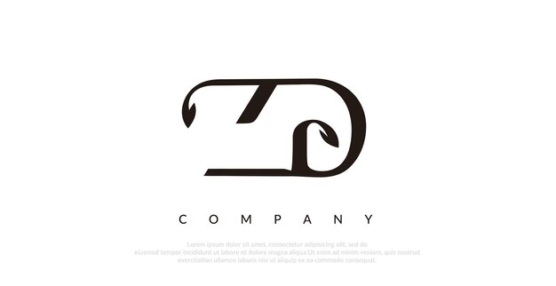 Vector de diseño de logotipo ZD inicial