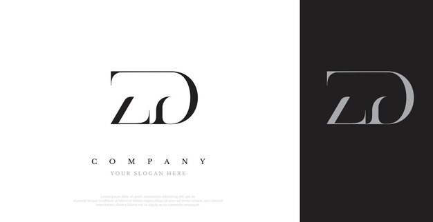 Vector de diseño de logotipo ZD inicial