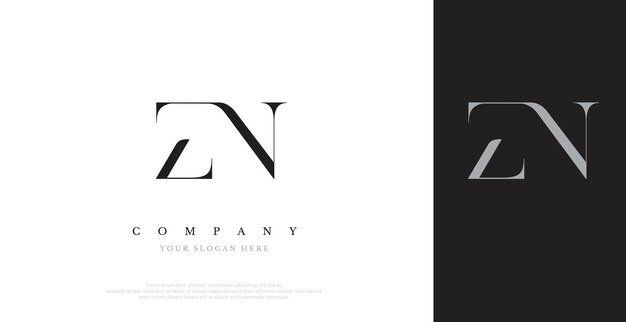 Vector de diseño de logotipo ZN inicial