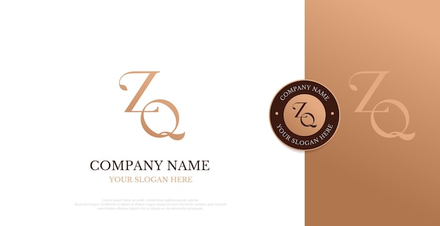 Vector de diseño de logotipo ZQ inicial