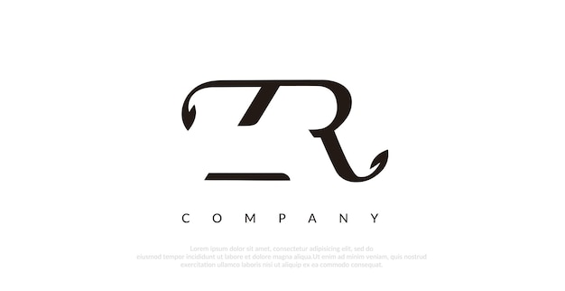 Vector de diseño de logotipo ZR inicial