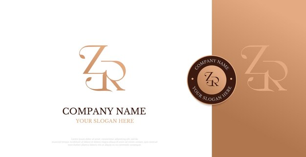 Vector de diseño de logotipo ZR inicial