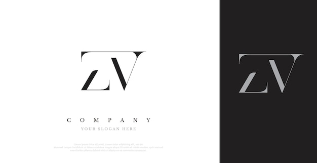Vector de diseño de logotipo ZV inicial