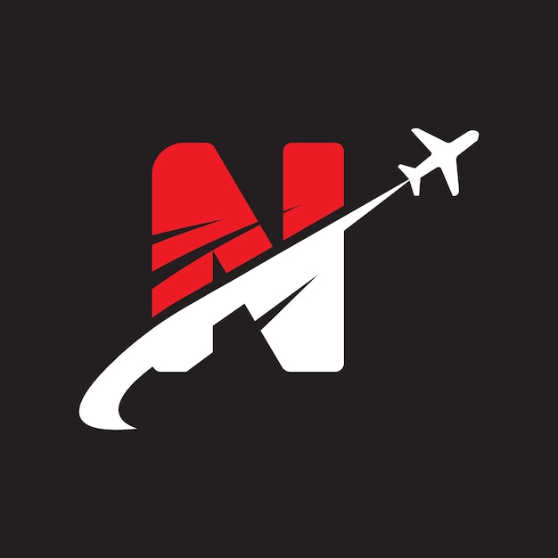 Vector de diseño de logotipos de viajes y viajes con la letra N