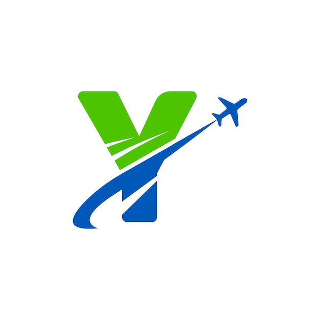 Vector de diseño de logotipos de viajes y viajes con la letra Y