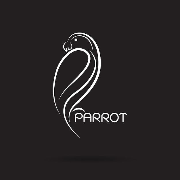 Vector de un diseño de loro sobre fondo negro., Icono de pájaro., Animales salvajes. Ilustración vectorial en capas fácil de editar.