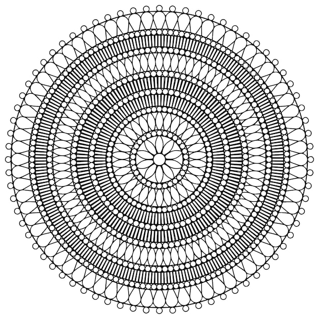 vector de diseño de mandala de círculo negro diseño de rangoli gratis