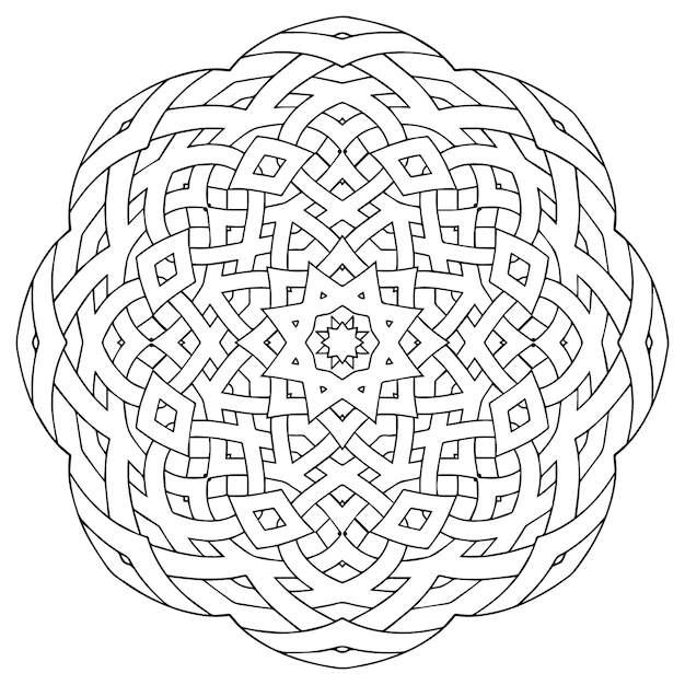 vector de diseño de mandala de círculo negro diseño de rangoli gratis