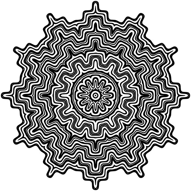 vector de diseño de mandala de círculo negro diseño de rangoli gratis