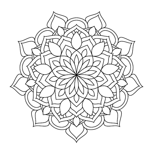 Vector de diseño de mandala para colorear