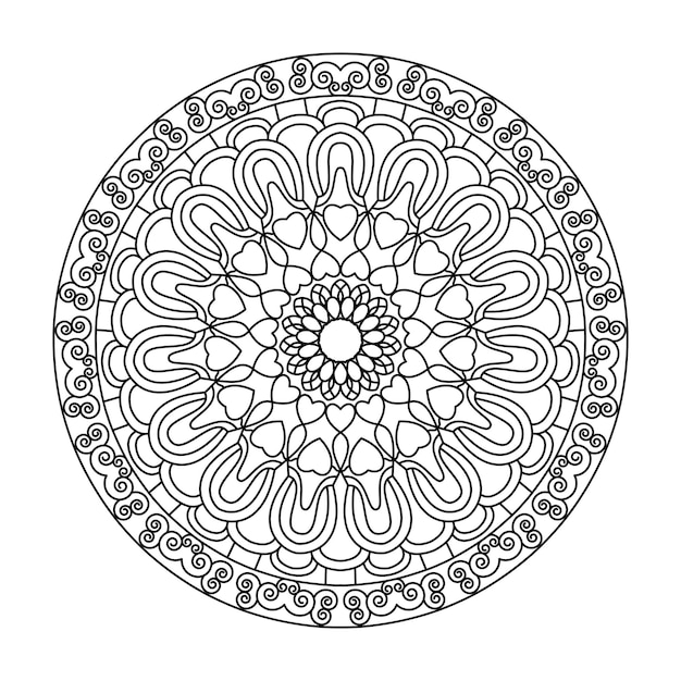 Vector de diseño de mandala para colorear