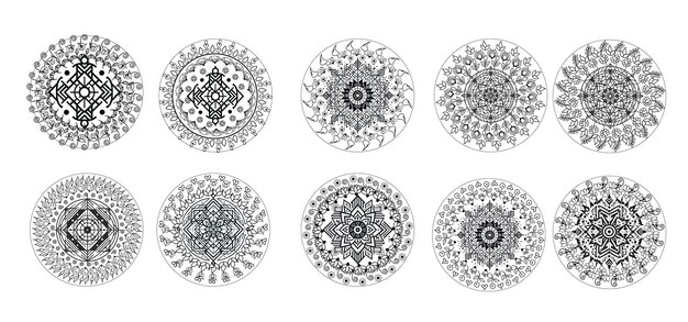 Vector de diseño de mandala lineal arabesco