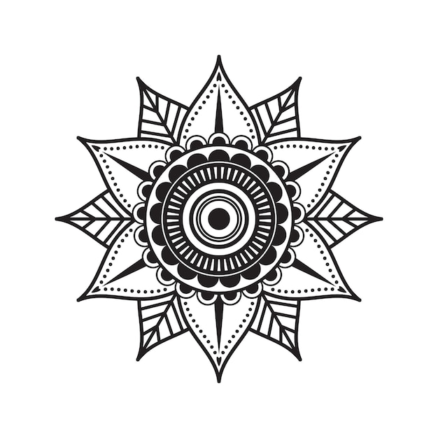 Vector de diseño de mandala con motivo de plantilla floral india