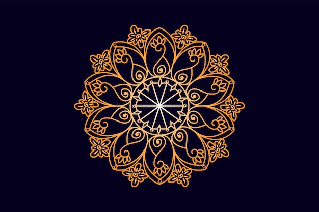 Vector de diseño de mandala real dorado de lujo para fondo Diseño de mandala dorado Fondo islámico