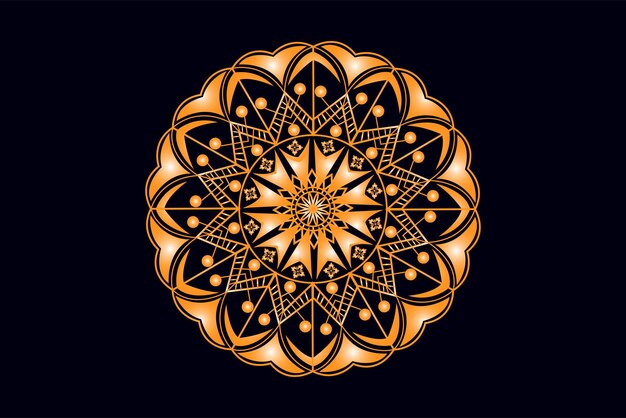 Vector de diseño de mandala real dorado de lujo para fondo Diseño de mandala dorado Fondo islámico