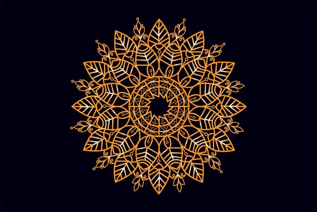 Vector de diseño de mandala real dorado de lujo para fondo Diseño de mandala dorado Fondo islámico