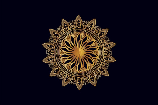 Vector de diseño de mandala real dorado de lujo para fondo Diseño de mandala dorado Fondo islámico