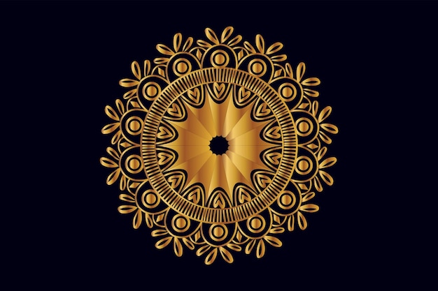 Vector de diseño de mandala real dorado de lujo para fondo Diseño de mandala dorado Fondo islámico