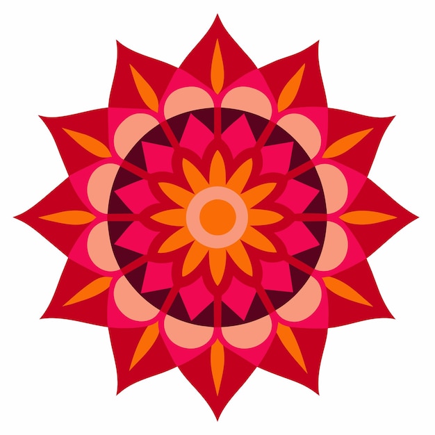 Vector de diseño de mandala sencillo y colorido
