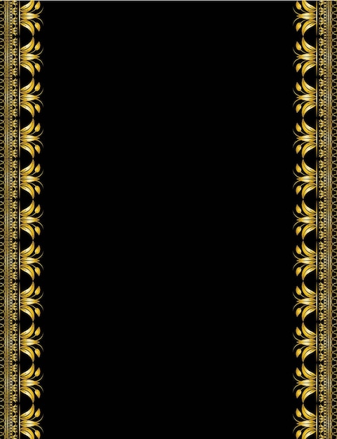 Vector de diseño de marco de adorno floral dorado de nuevo estilo en color negro