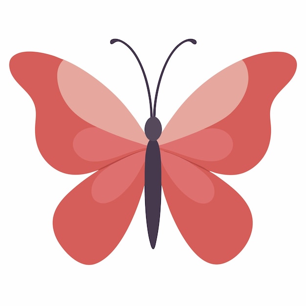 Un vector de diseño de mariposa con fondo blanco