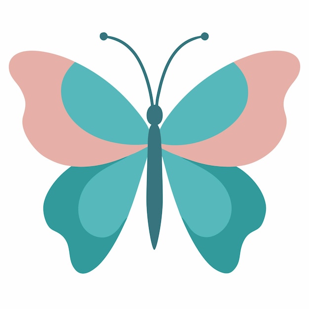 Un vector de diseño de mariposa con fondo blanco