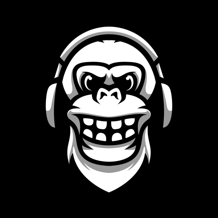 Vector vector de diseño de mascota de auriculares yeti