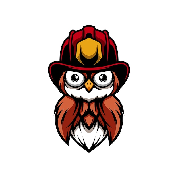 vector de diseño de mascota de firefighte búho