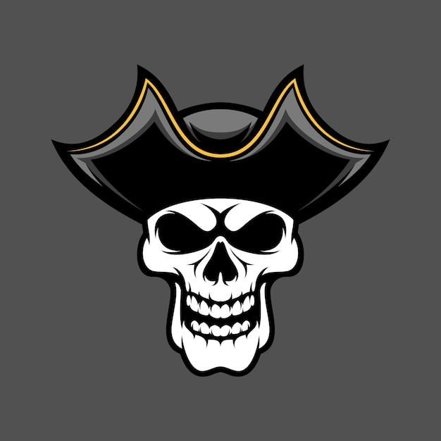 Vector de diseño de mascota de piratas de calavera