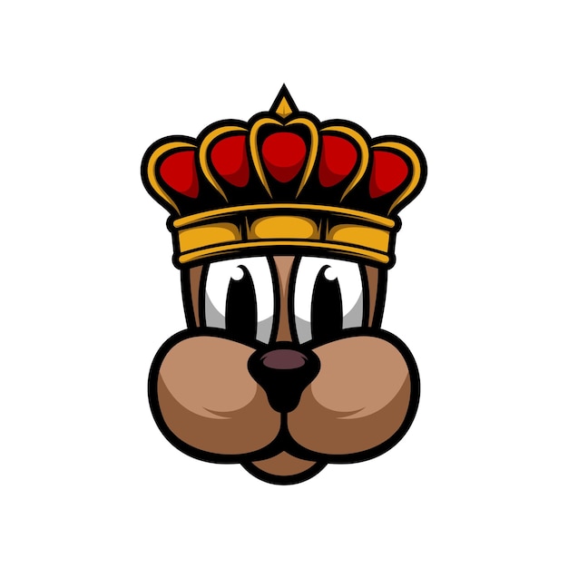 Vector de diseño de mascota de rey de perro