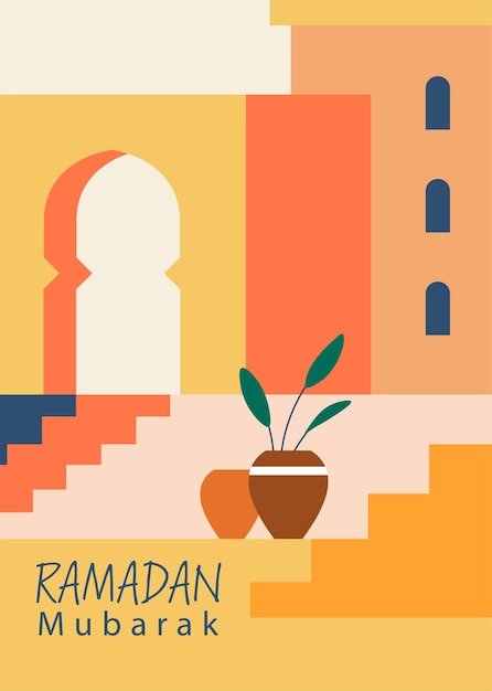 Vector de diseño de la mezquita de Ramadán