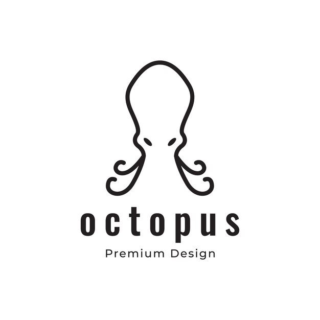 Vector de diseño minimalista de logotipo de pulpo