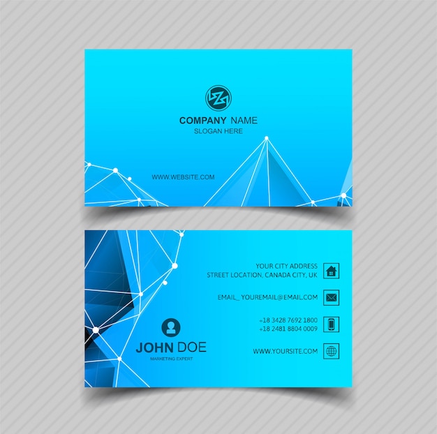 Vector de diseño moderno azul tarjeta de visita
