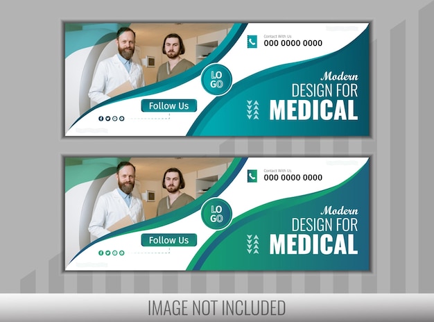 Vector vector diseño moderno de portada médica de facebook con forma abstracta