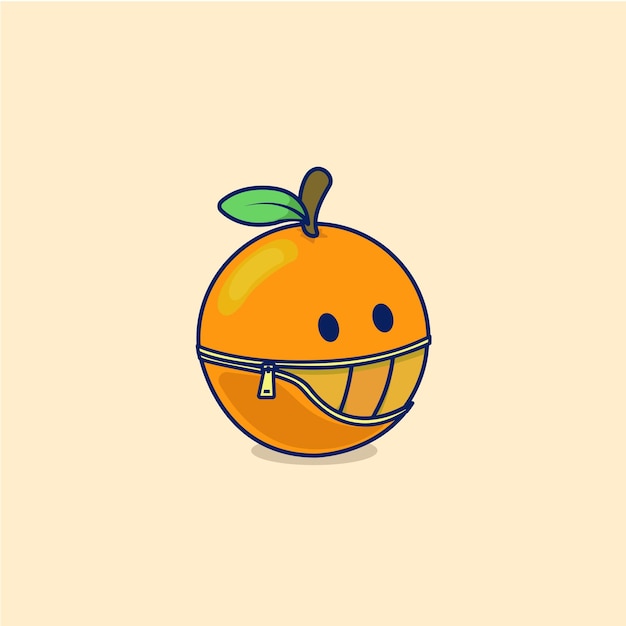 Vector de diseño naranja con cremallera deslizante