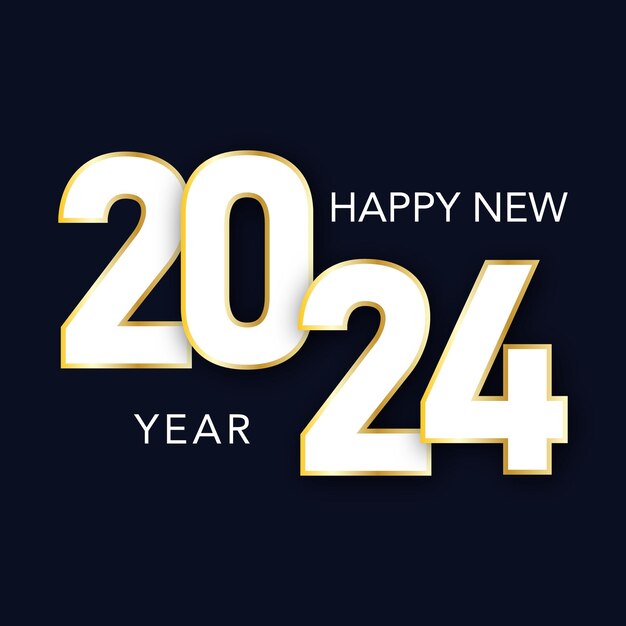 Vector de diseño del nuevo año 2024 HAPPY NEW YEAR LOGO DESIGN BACKGROUND