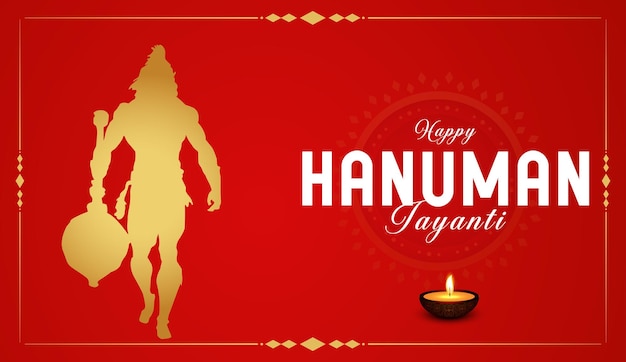 Vector Diseño de pancartas para la celebración del festival hindú Happy Hanuman Jayanti