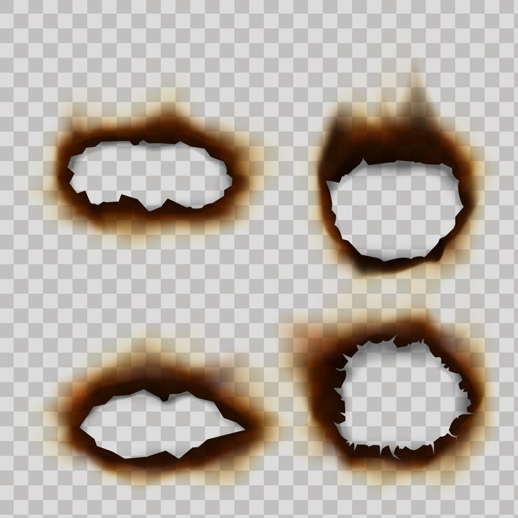 Vector vector de diseño de papel quemado por fuego